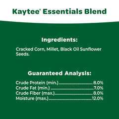 Kaytee Essentials Blend cracked corn supports ground-feeding birds at the feeder