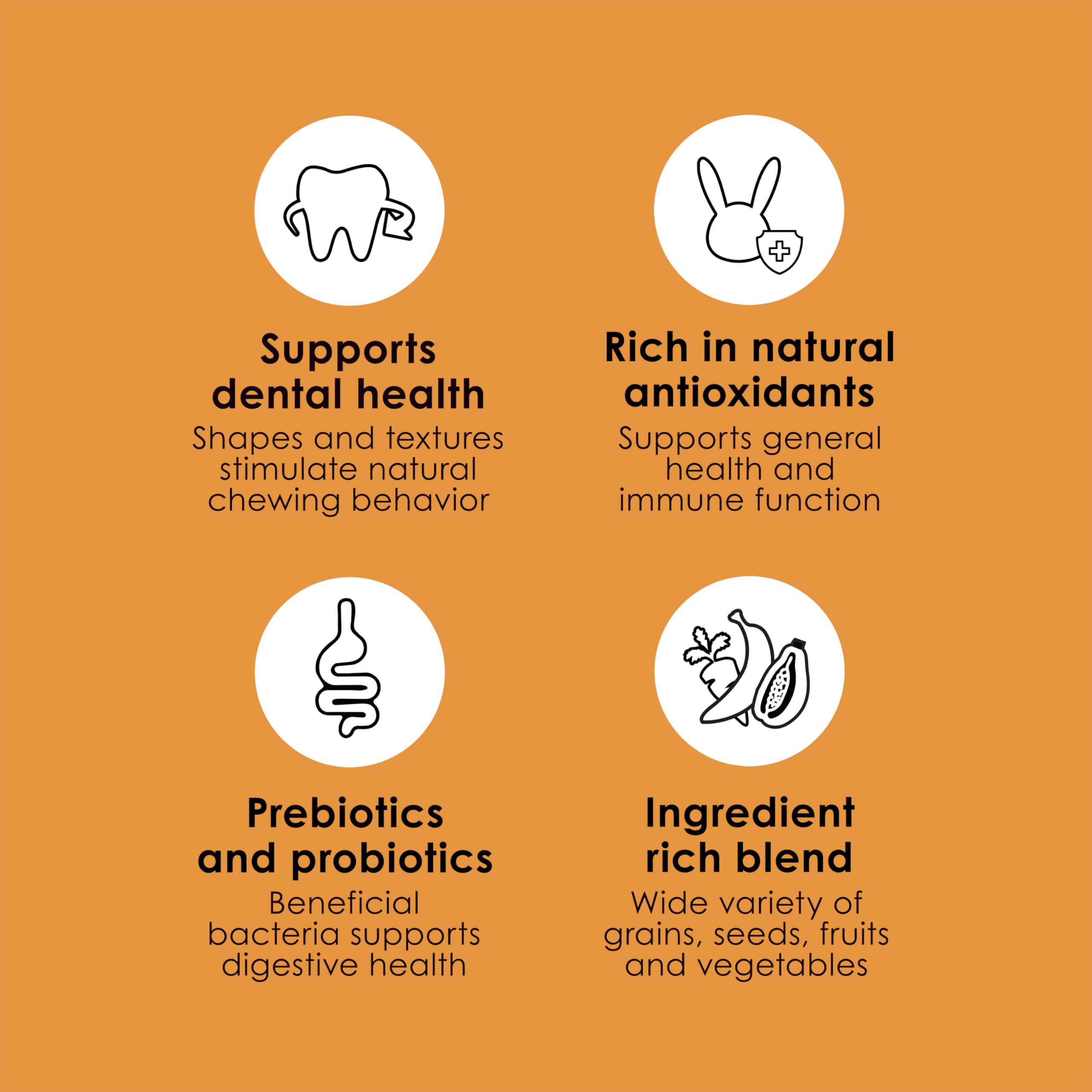 Kaytee Fiesta prebiotics and probiotics support digestive health and balance