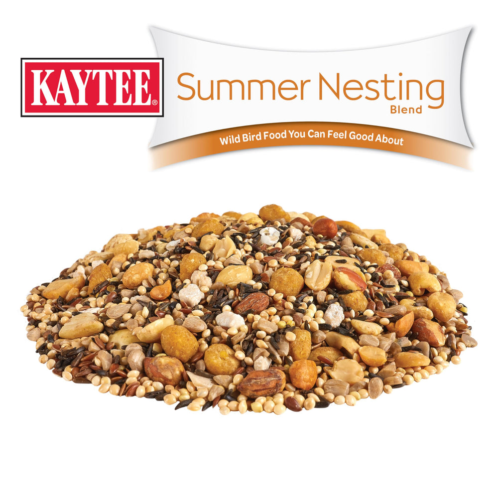 Kaytee millet peanut sunflower flax mix showing nutrient-dense seeds for growing chicks