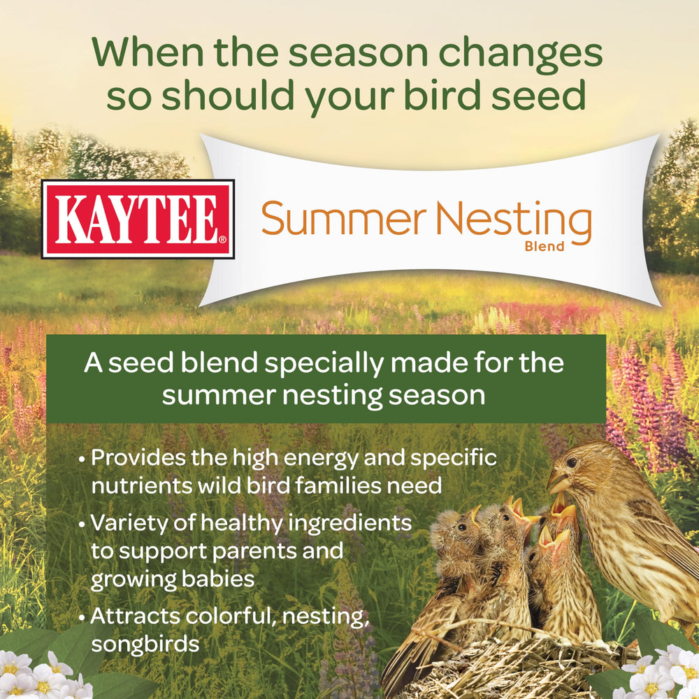 Kaytee protein-rich nuts and seeds blend supporting nestling nourishment