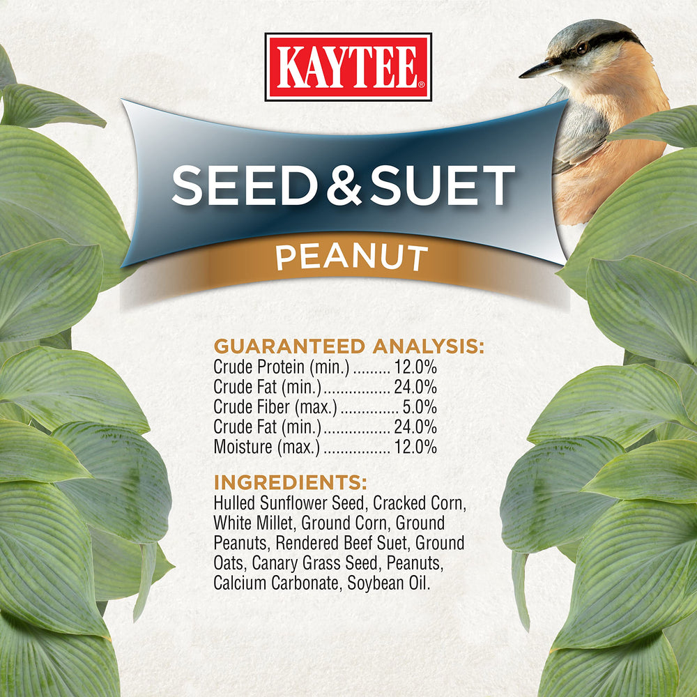 Kaytee Seed and Suet No Mess Peanut 10 lb pre-mixed for convenient feeding.
