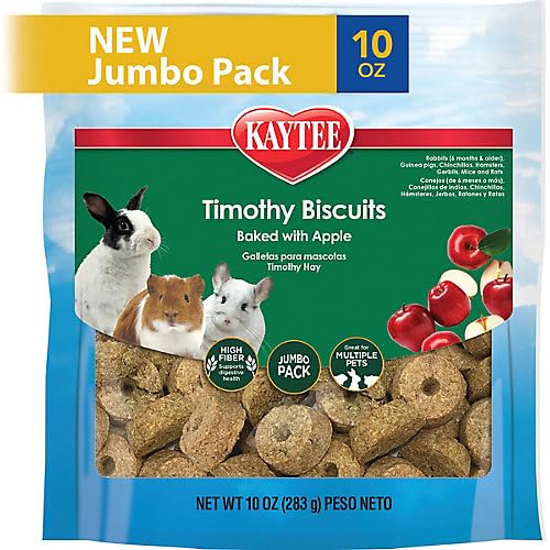 Kaytee Timothy Biscuits Apple Treat for small animals; promotes chewing and bonding.