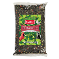 Kaytee Ultimate Nut & Fruit Blend package shown for year-round backyard birds