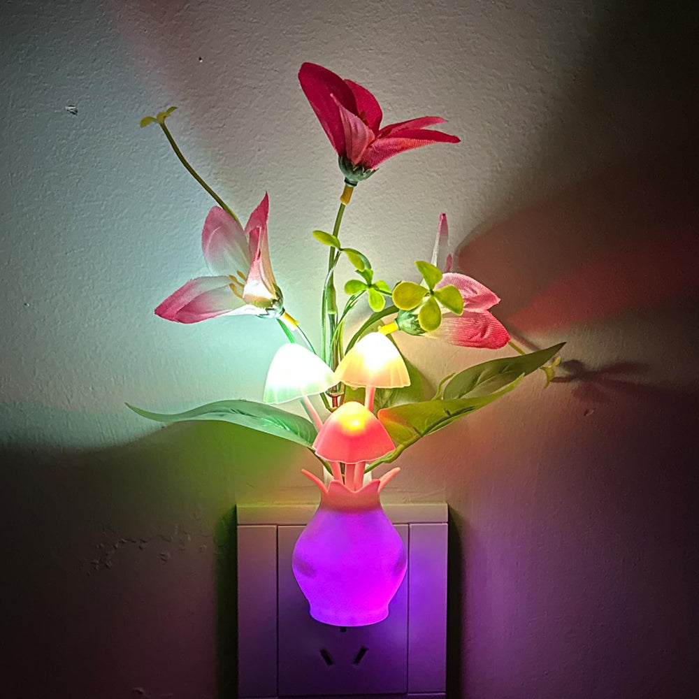 Kazgroth plug-in night light with auto sensor illuminating a hallway
