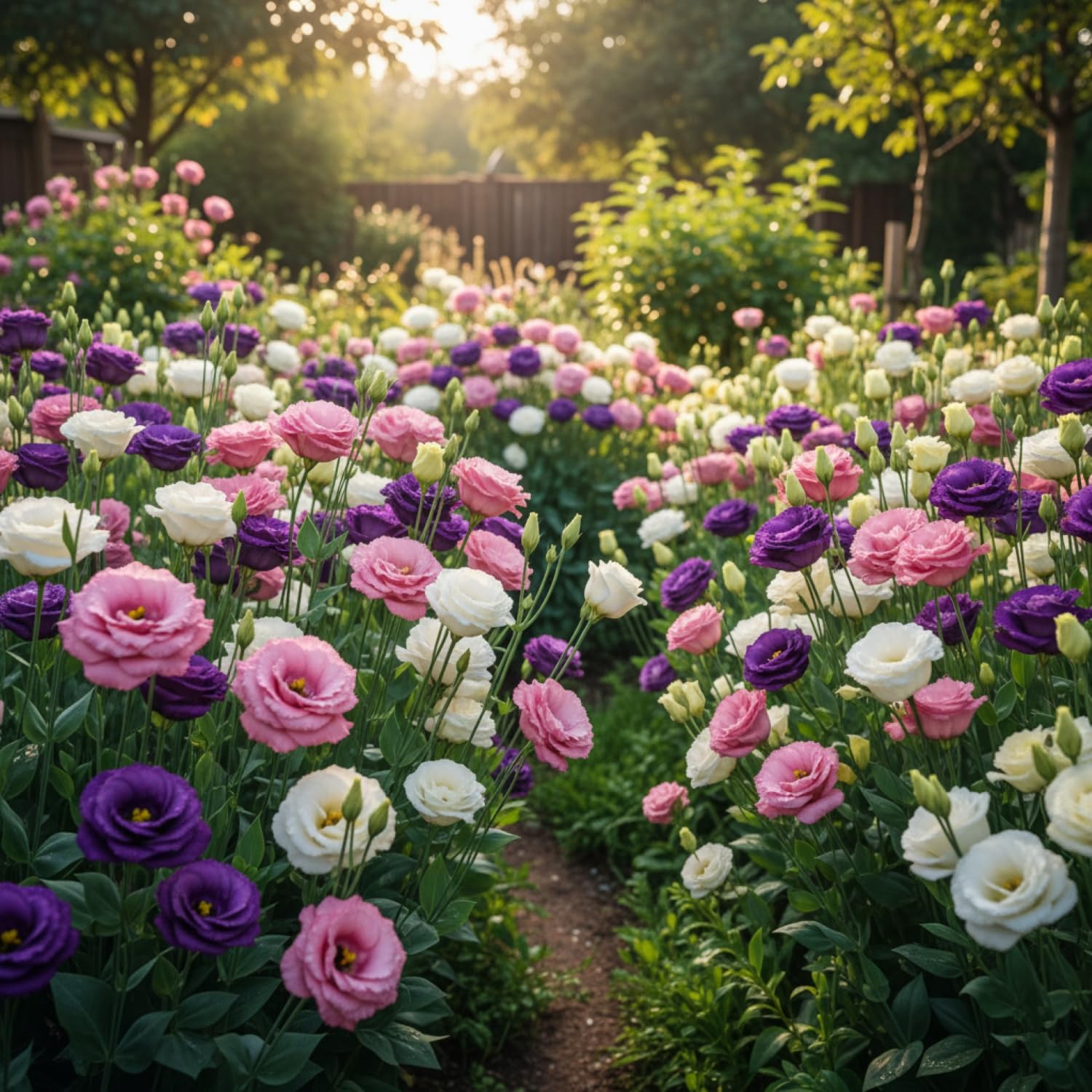 KCT GARDEN Eustoma Grandiflorum seeds ideal for beds or pots.