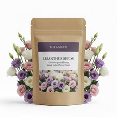 KCT GARDEN Lisianthus seeds offer mixed colors for vibrant garden borders.