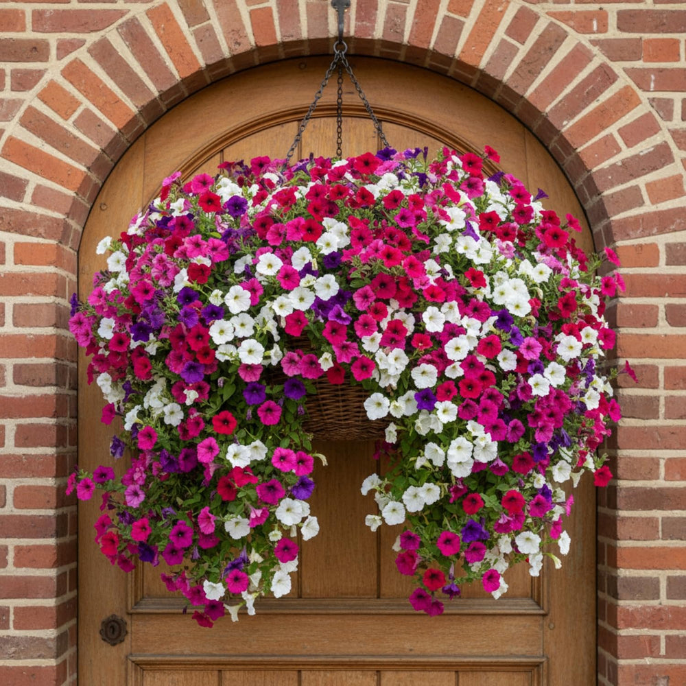 KCT GARDEN Petunia seeds ready for garden beds, creating a lively border.