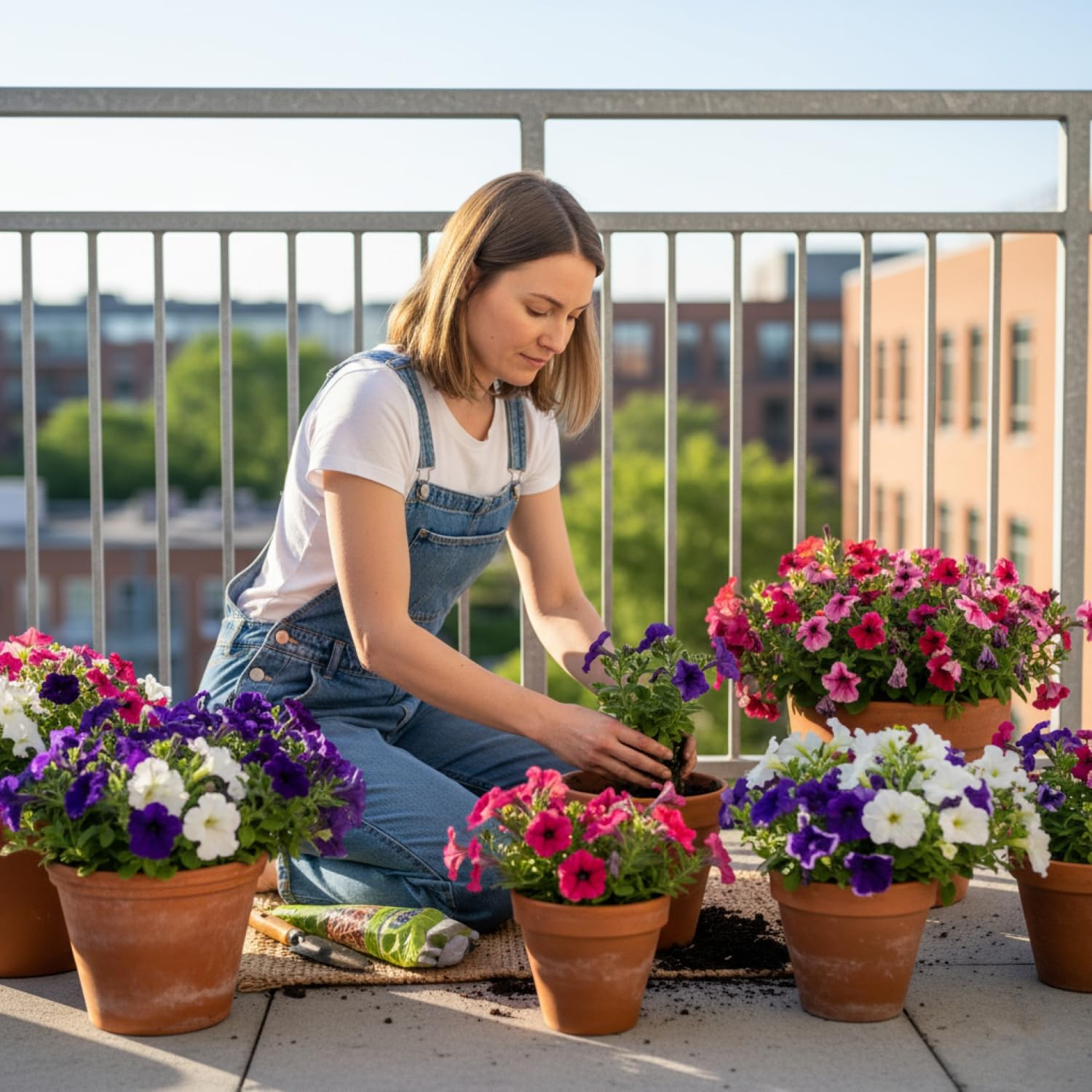 KCT GARDEN Petunia seeds for patio containers, bright porch planters.