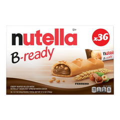 KD Chocolates Nutela B-Ready 36-count box for bulk snacking.