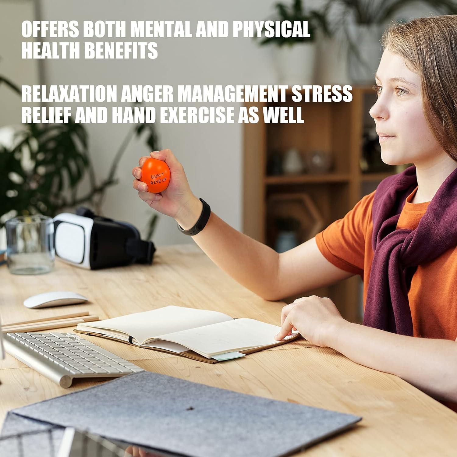 KDG Motivational Stress Balls in office scene to support focus