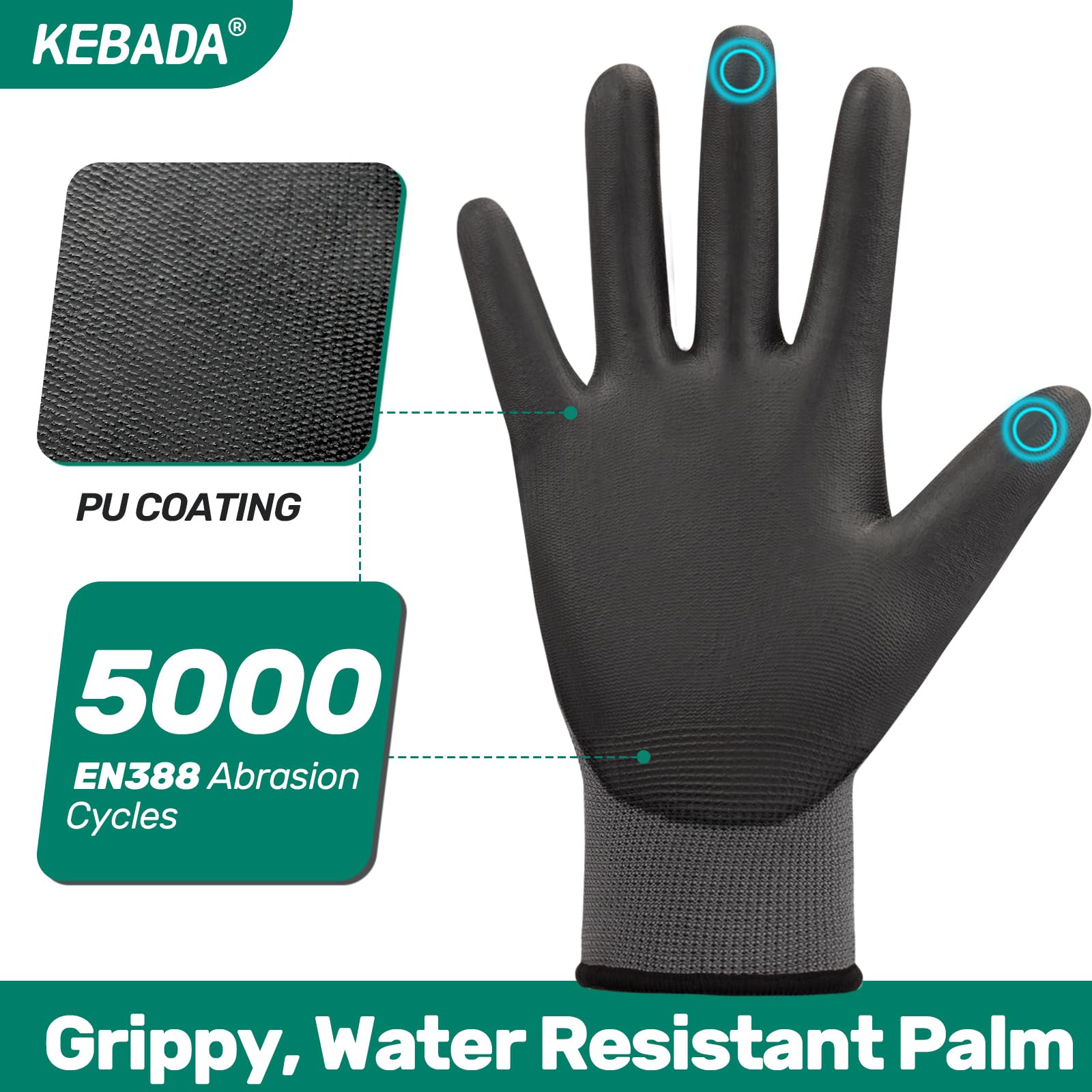 Kebada W1 gloves are touchscreen capable for device use on site.