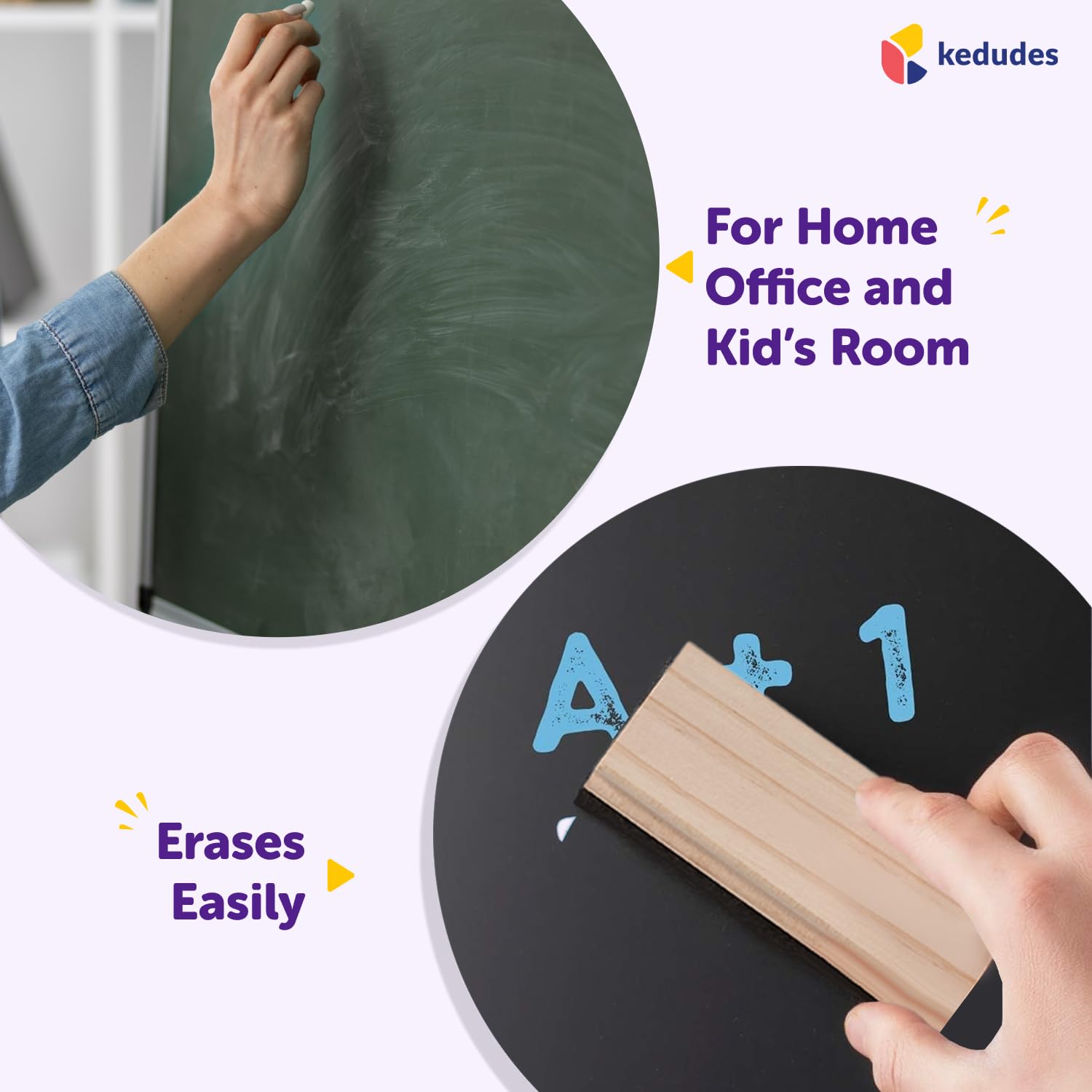 Two-pack packaging ensures a spare eraser is ready for busy spaces.