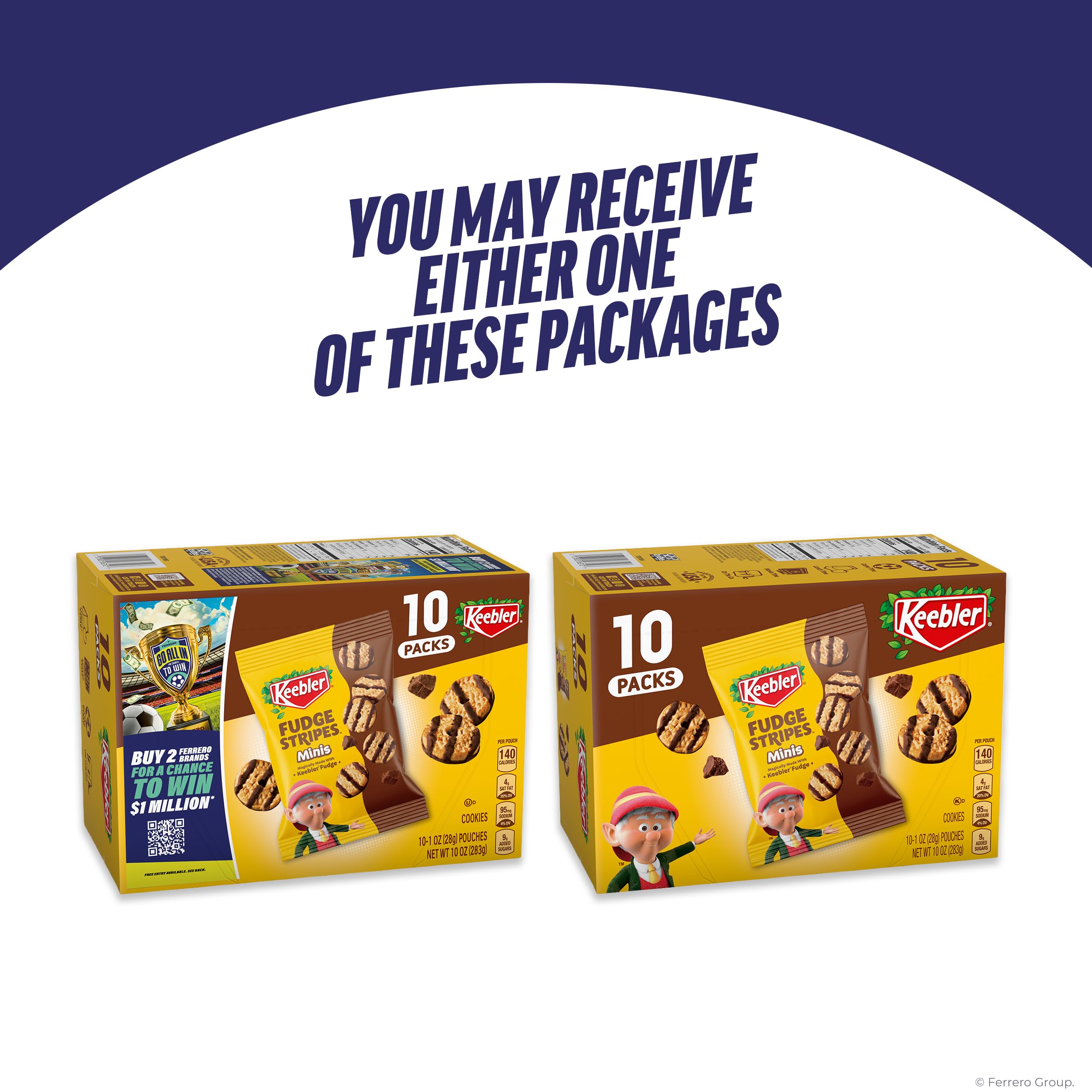 Keebler Fudge Stripes Minis with milk pairing suggestion image