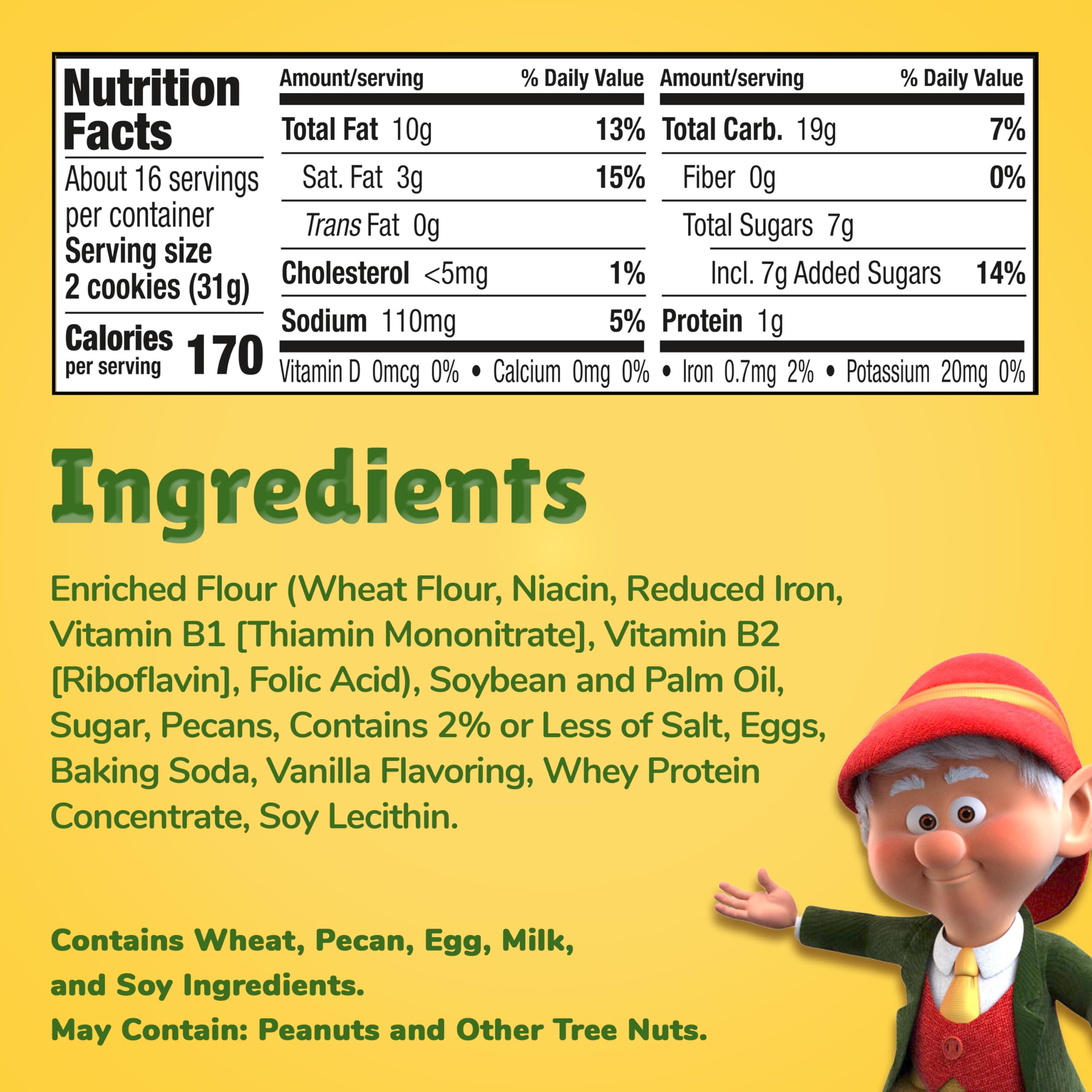 Keebler Sandies pecan shortbread crumb texture closeup highlights buttery crunch.