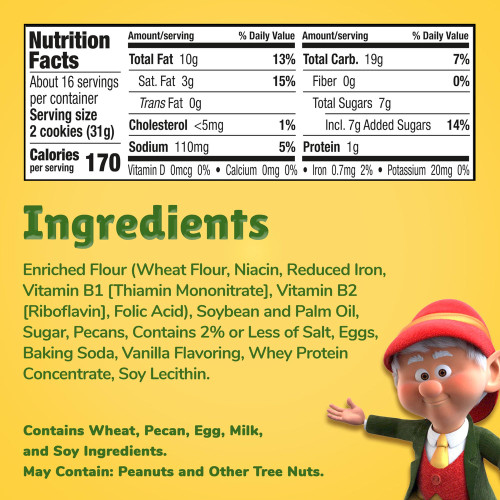 Keebler Sandies pecan shortbread crumb texture closeup highlights buttery crunch.