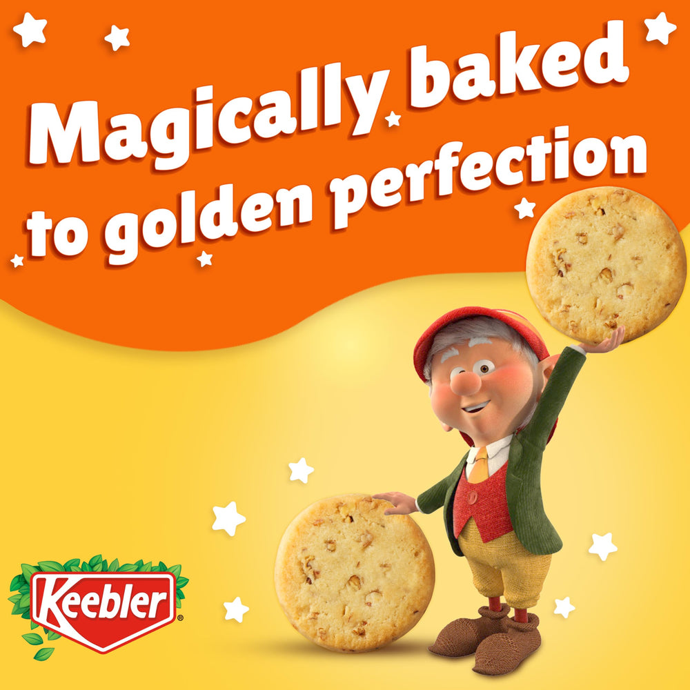 Keebler Sandies pecan shortbread cookie evenly sliced for sharing.