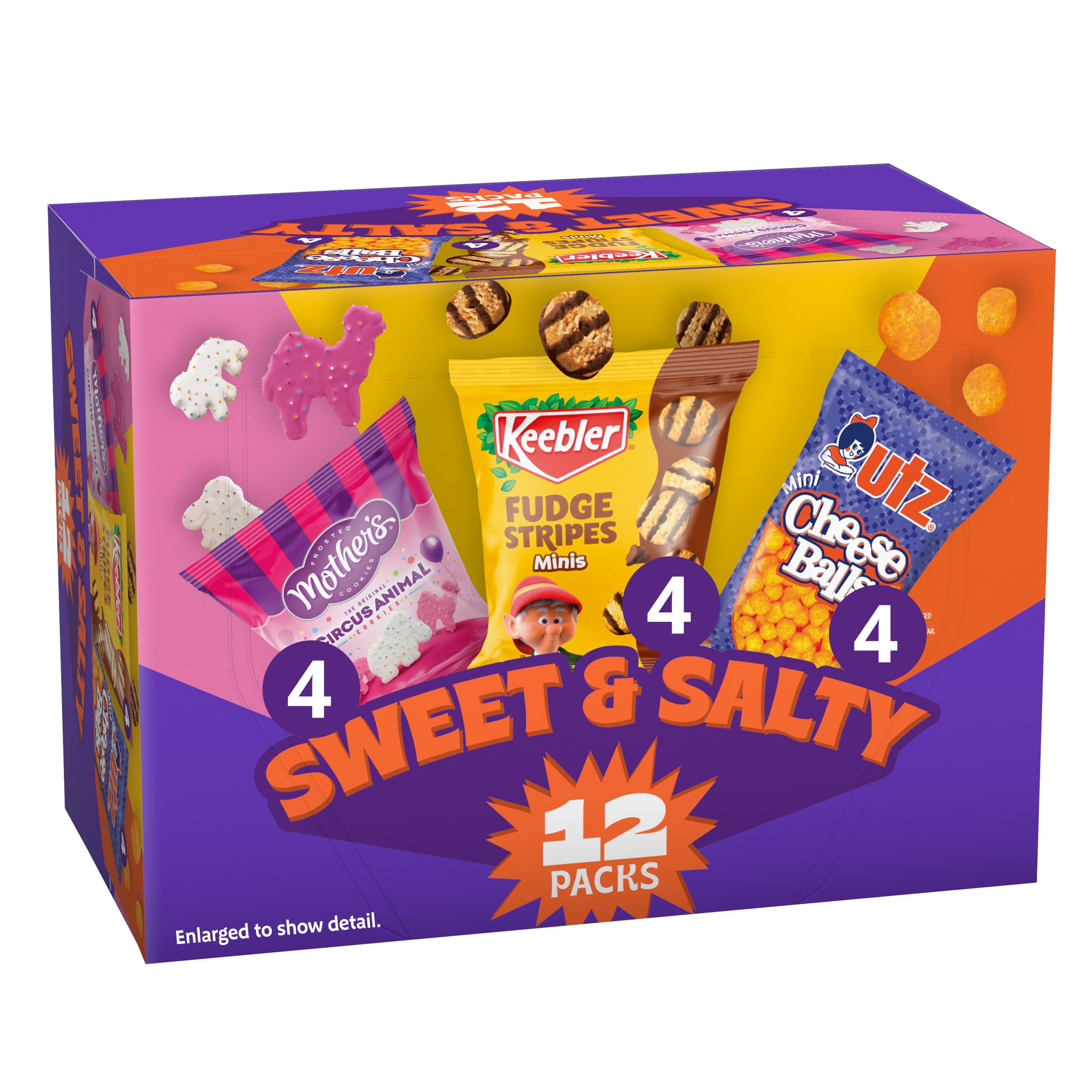 Keebler variety-pack cookies and crackers box for family snacking and sharing.