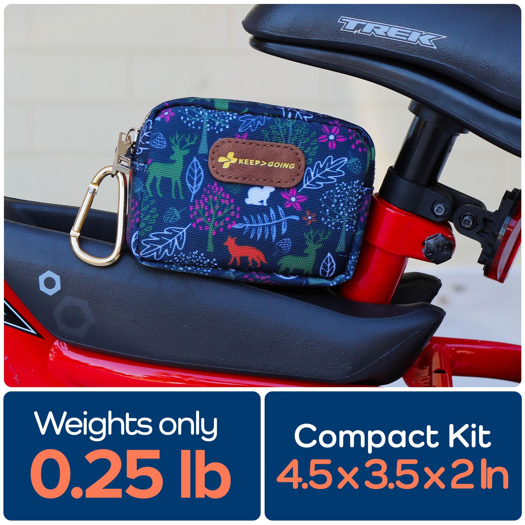 KeepGoing stain- and water-resistant case keeps supplies organized during trips.
