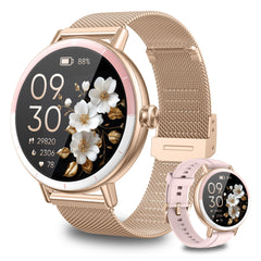 KEEPONFIT smartwatch on a woman's wrist with clear display for daily activity tracking
