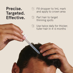 Keeps Minoxidil bottle label highlights 3-month supply for steady use