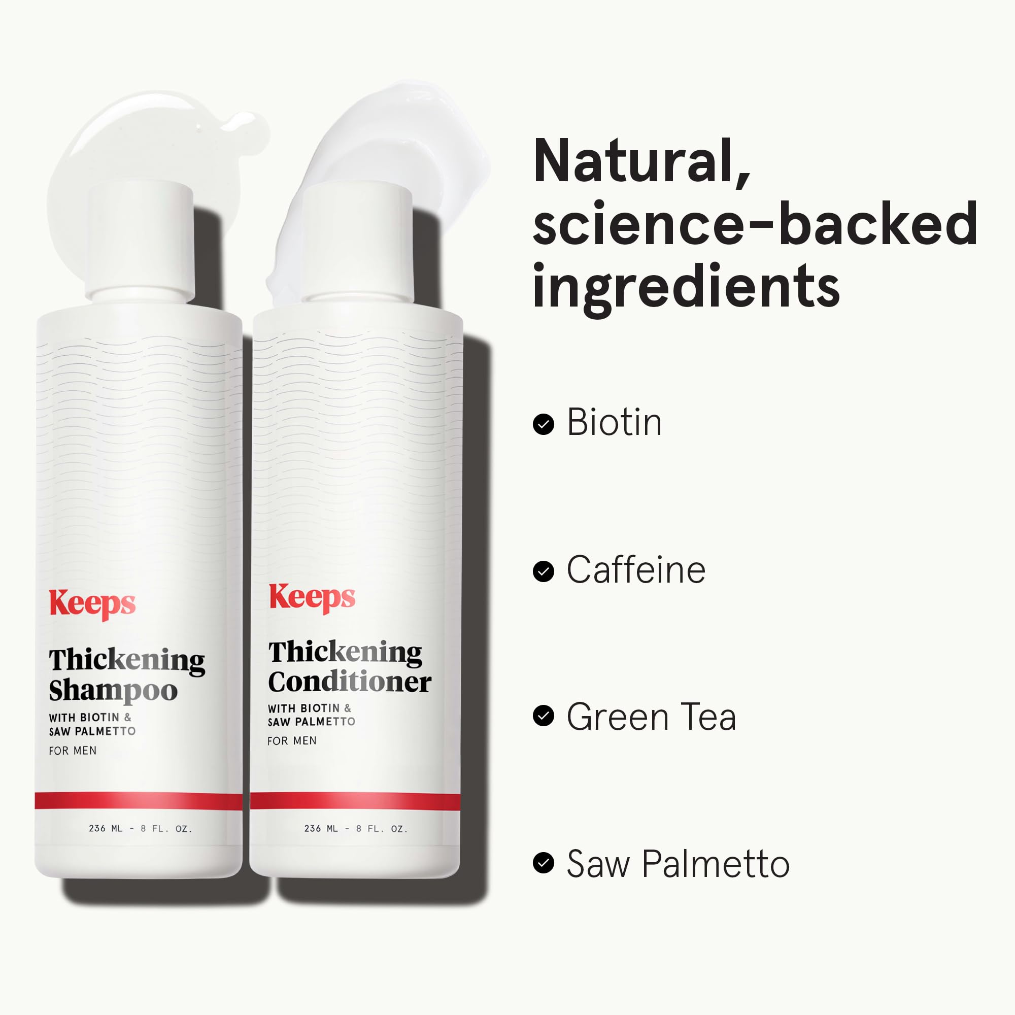 Keeps Shampoo texture close-up showing cleansing and volume boost.