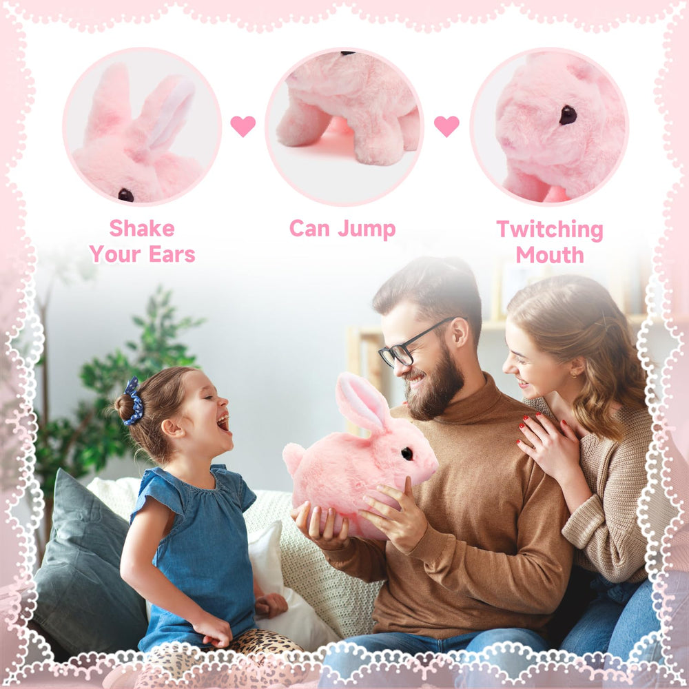 KEHOO hopping bunny toy with pink nose for hands-on fun.