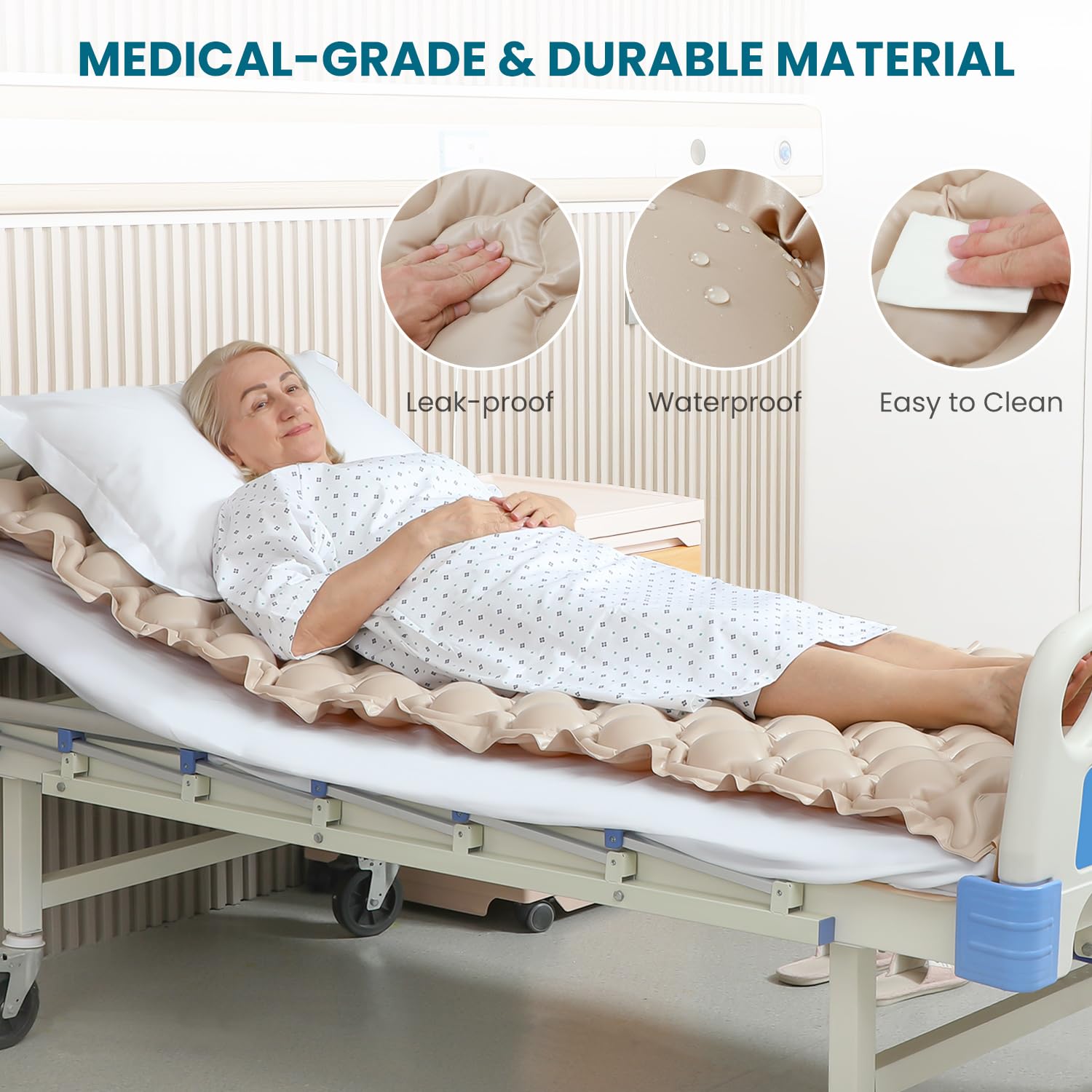Kekoy mattress pad highlights 130 air cells delivering adaptive support.