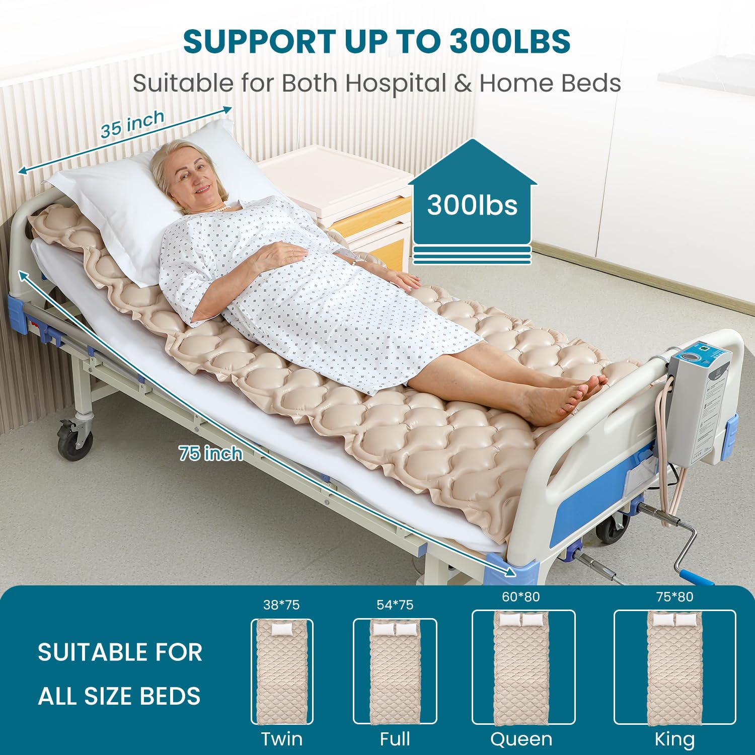 Kekoy 75 by 35 inches beige hospital bed mattress pad fitting home beds.