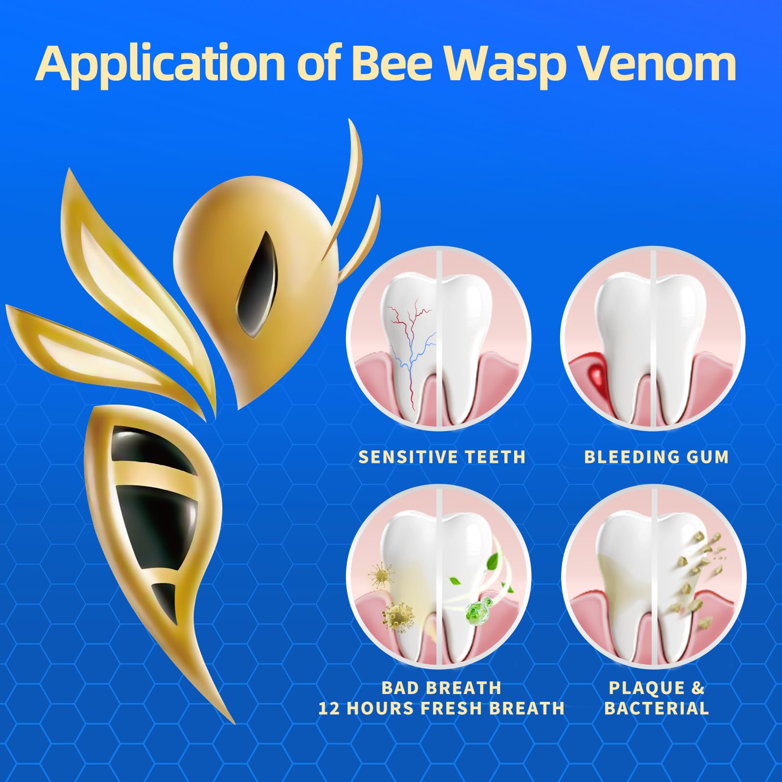 KeLeek bee-wasp venom ingredients panel with natural actives.