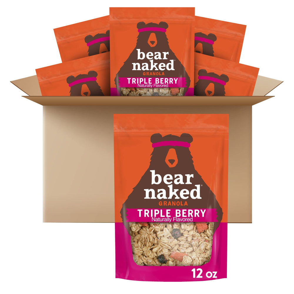 Kellogg's Bear Naked Triple Berry Crunch bag ready for on-the-go snacking.