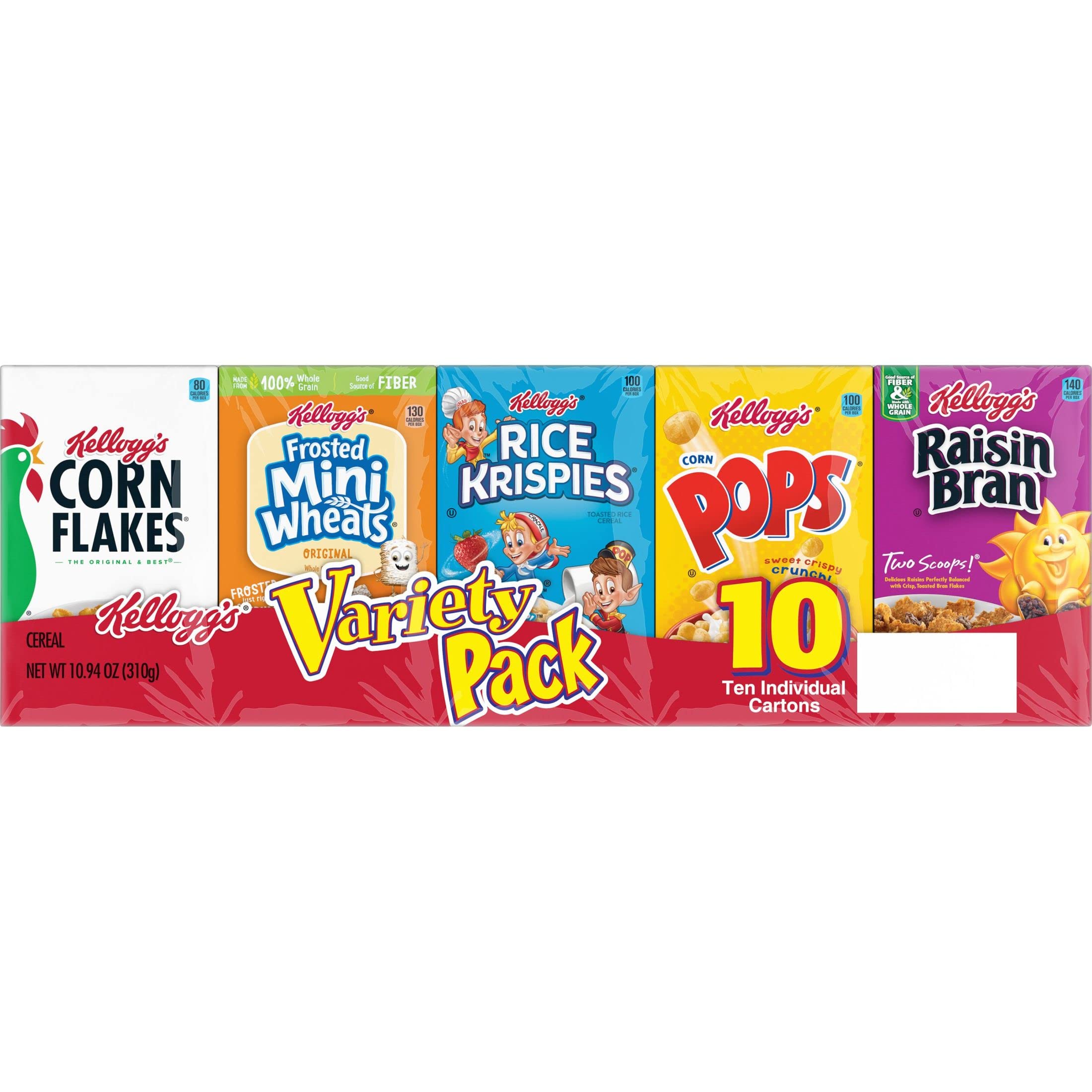 Kellogg's Corn Pops box highlighting light, crunchy sweetness.