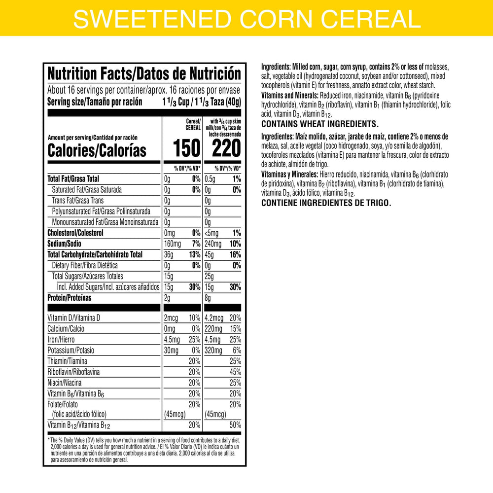 Kellogg's Corn Pops crispy puffs close-up highlighting sweet crunch for kids.