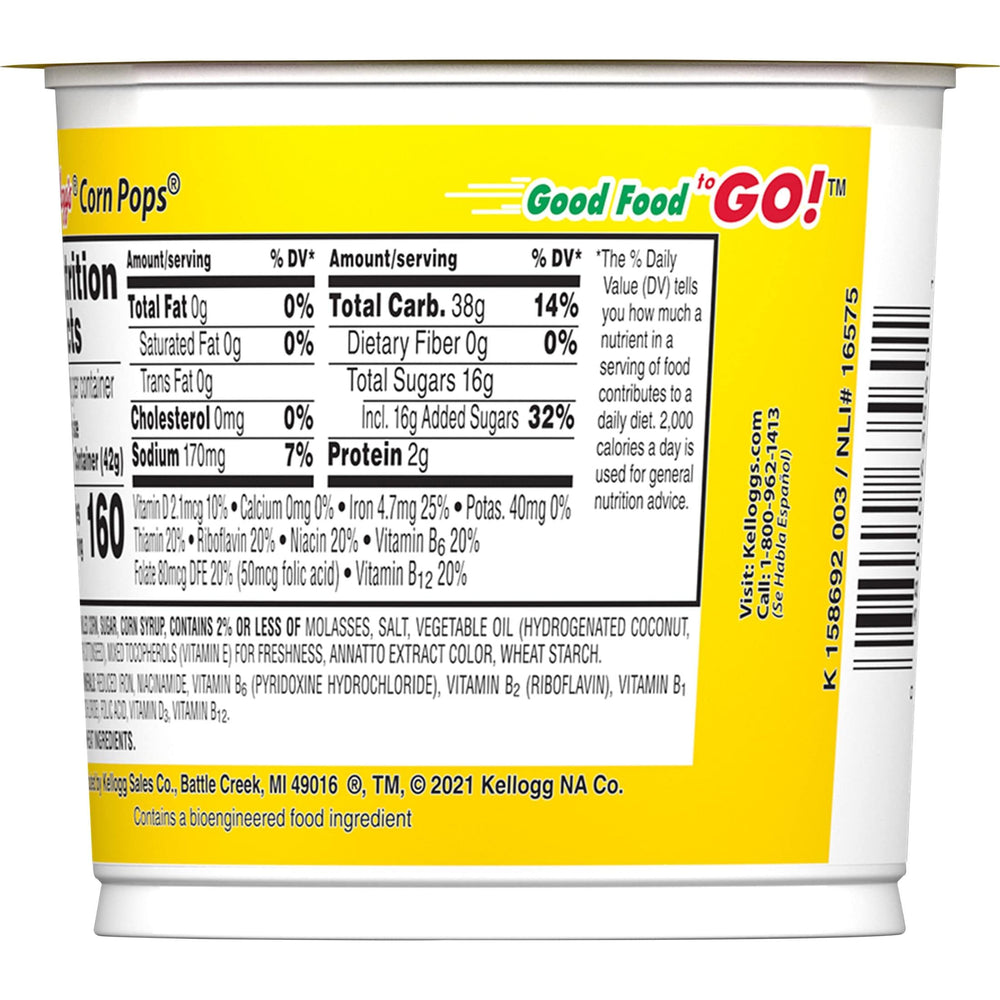 Kellogg's Corn Pops Cups in lunchbox for a quick morning snack.