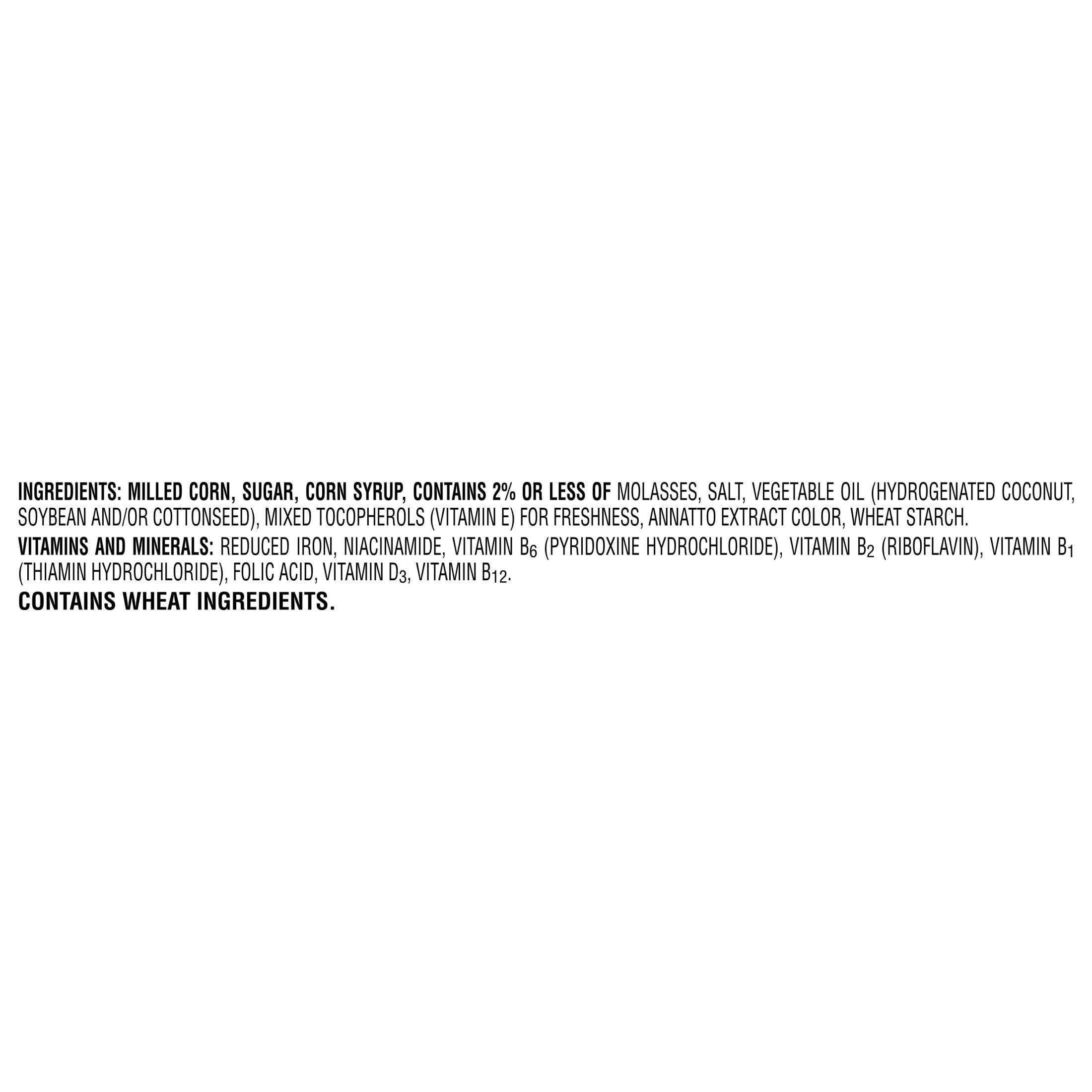 Kellogg's Corn Pops Cups nutrition label highlights eight vitamins.