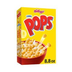 Kellogg's Corn Pops original box on a kitchen counter for everyday breakfast
