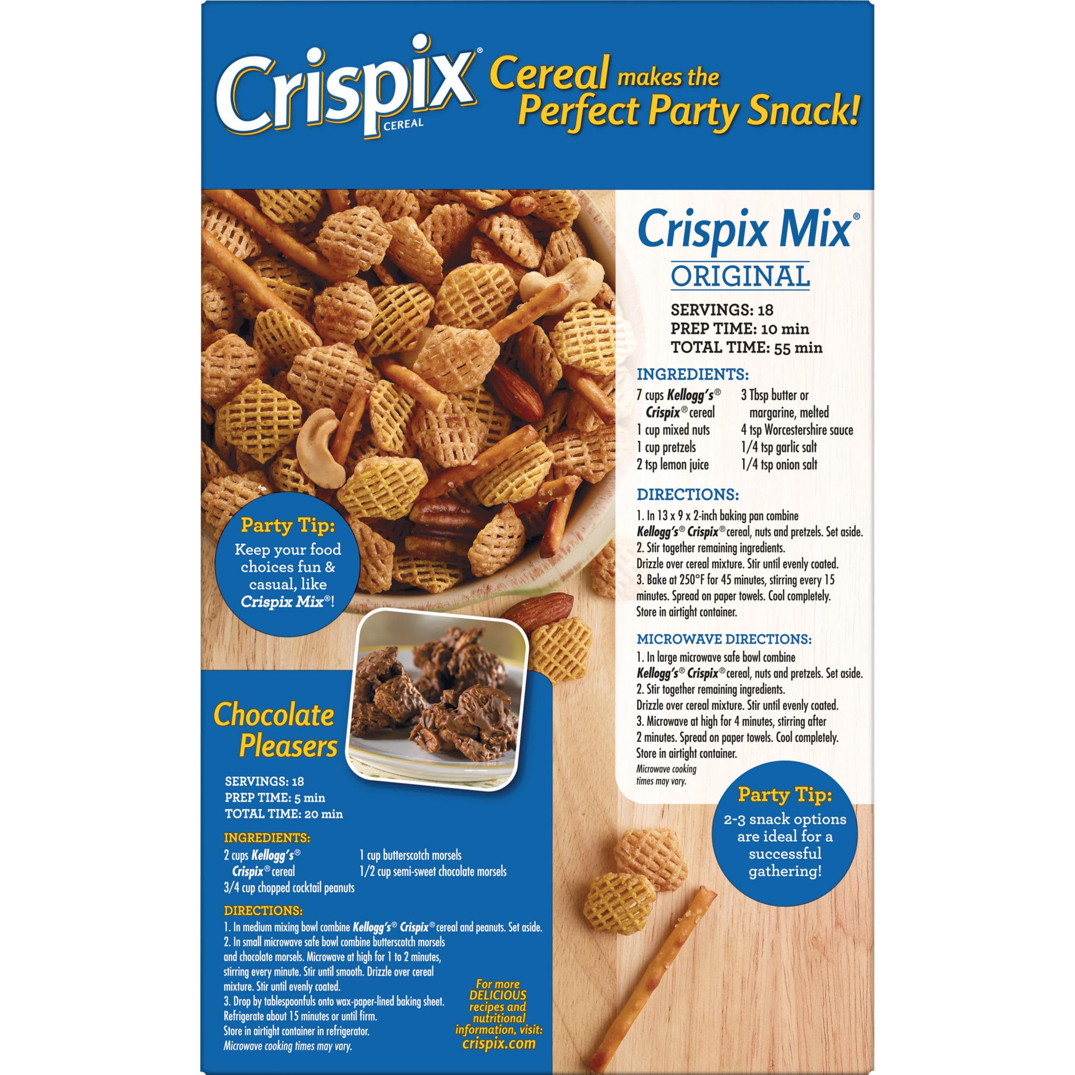 Kellogg's Crispix ingredient list highlights vitamins and minerals