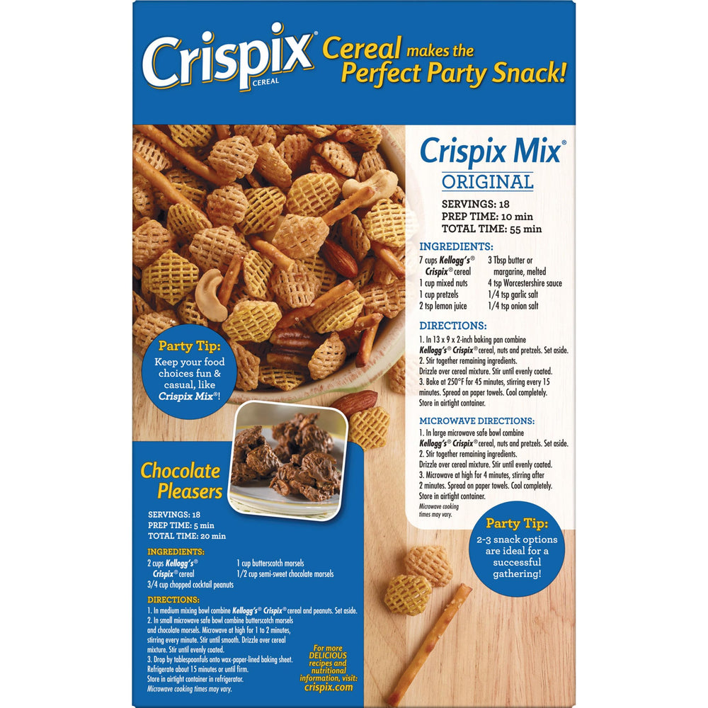 Kellogg's Crispix ingredient list highlights vitamins and minerals
