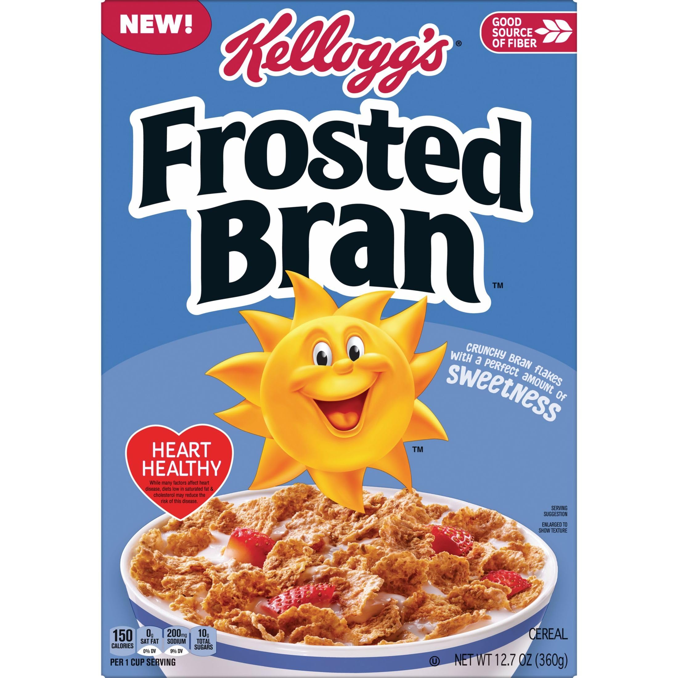 Kellogg's Frosted Bran kid-friendly serving setup at the table
