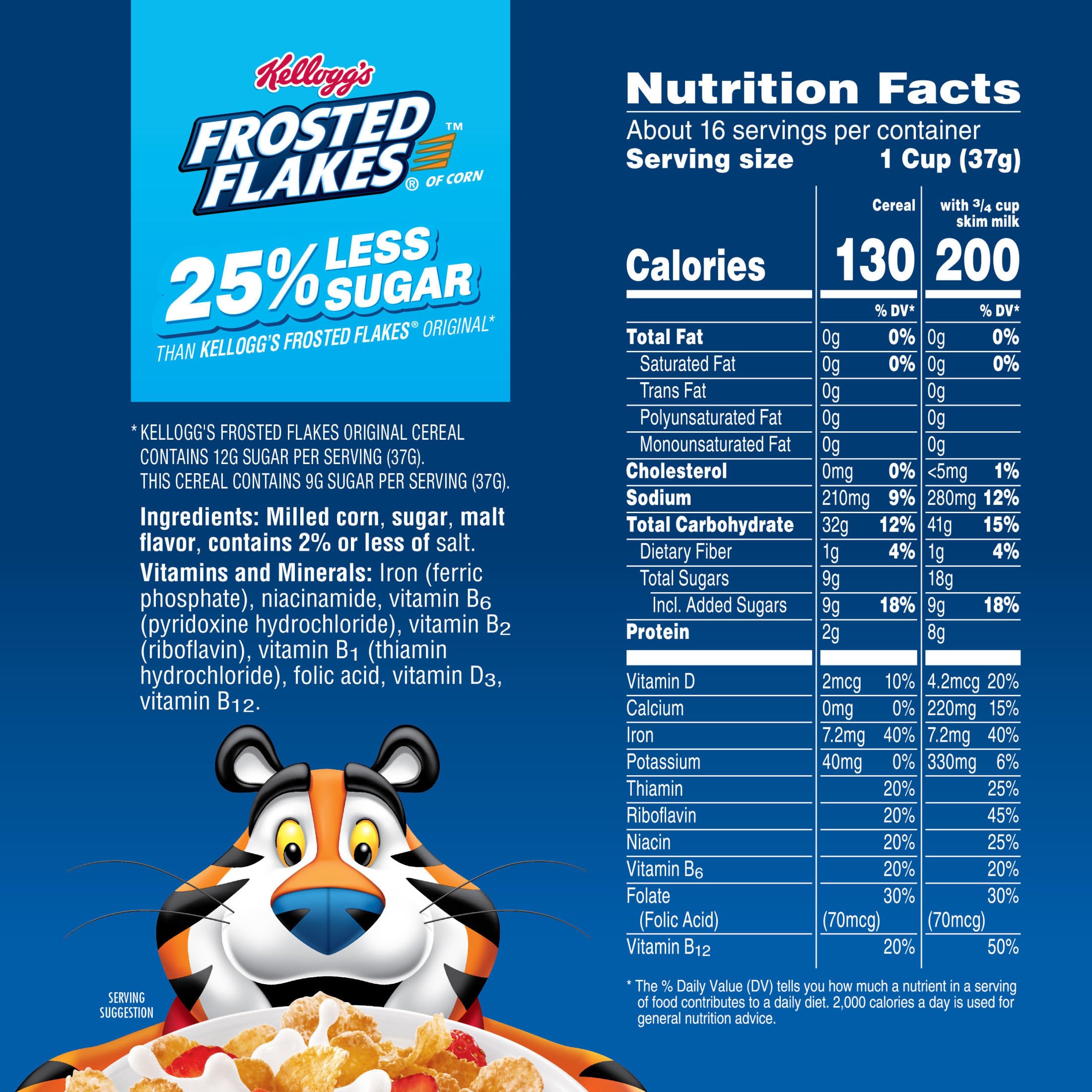 Bowl of Kellogg's Frosted Flakes with milk showing crunch.