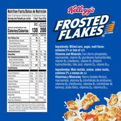 Kellogg's Frosted Flakes box front highlighting 17.3oz size and vitamin boost