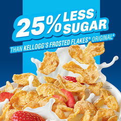 Close-up of Kellogg's Frosted Flakes with frosting sparkle.