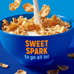Kellogg's Frosted Flakes cups with milk ready for a quick breakfast.