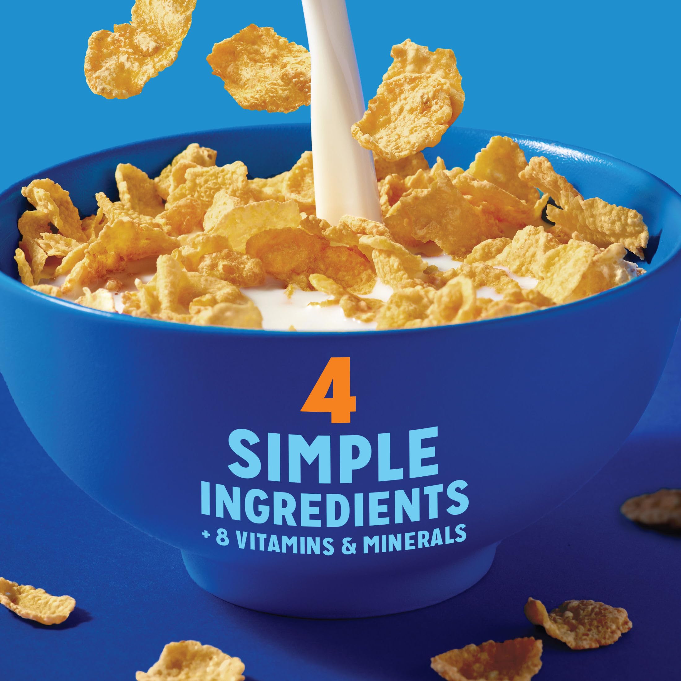 Kellogg's Frosted Flakes ingredients: corn, sugar, malt, salt.