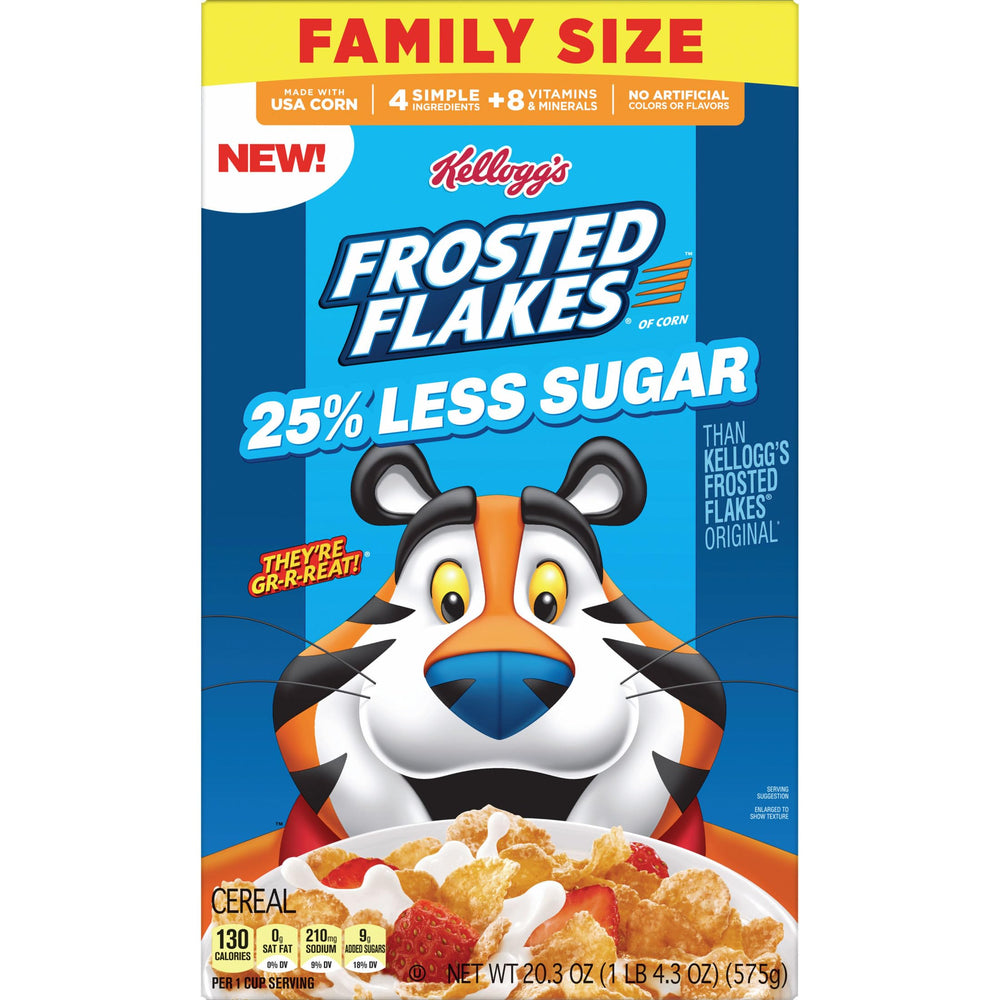 USA-grown corn used in Kellogg's Frosted Flakes.