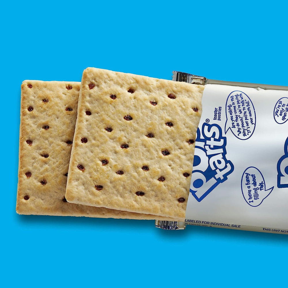 Kids' busy morning with Kellogg's Pop-Tarts unfrosted brown sugar cinnamon.