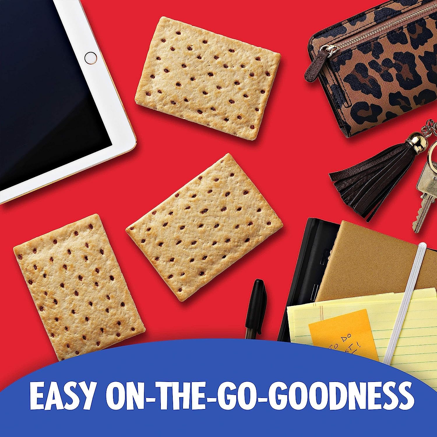 Milk beside Kellogg's Pop-Tarts unfrosted brown sugar cinnamon for dipping.