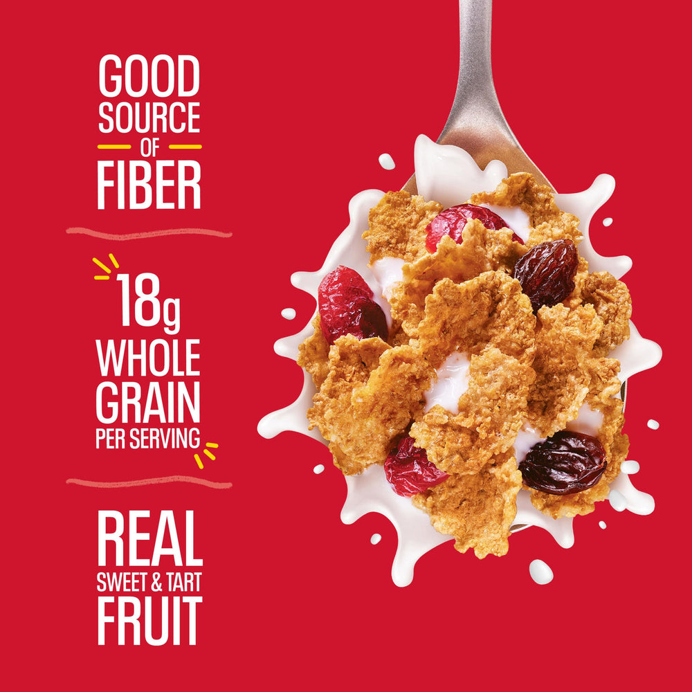 Kellogg's Raisin Bran with Cranberries as a quick office snack.