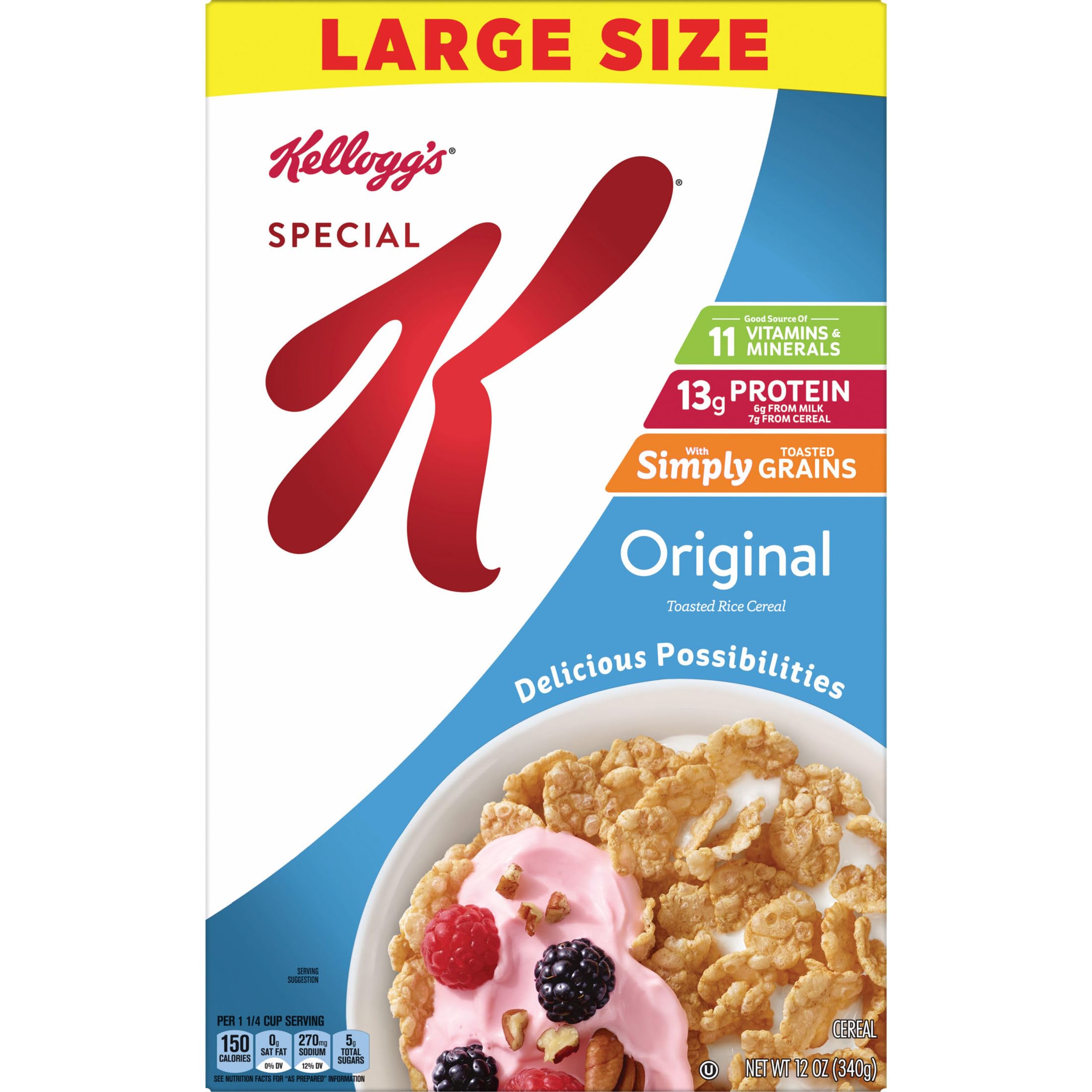 Family breakfast with Kellogg's Special K Original on the table.