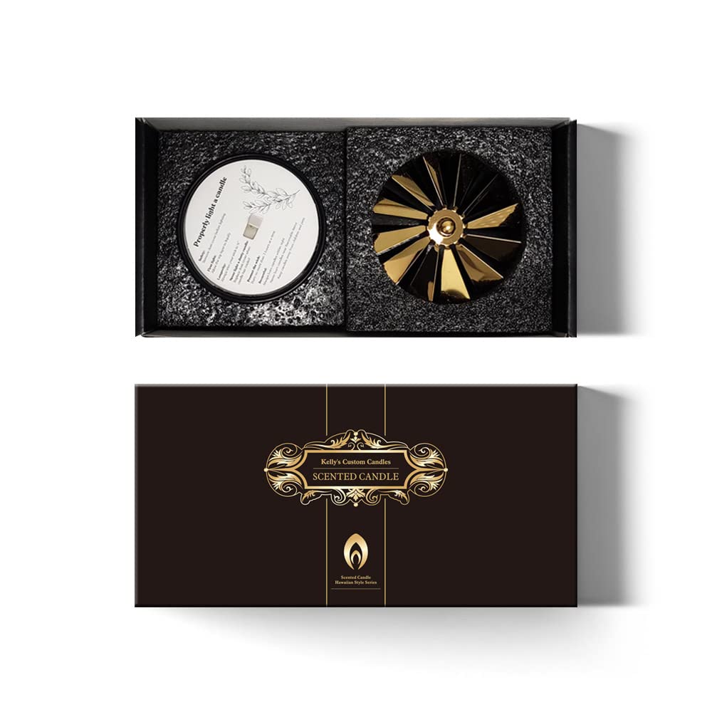 Kelly's Custom Candles night-time display enhances mood with a meditative glow.