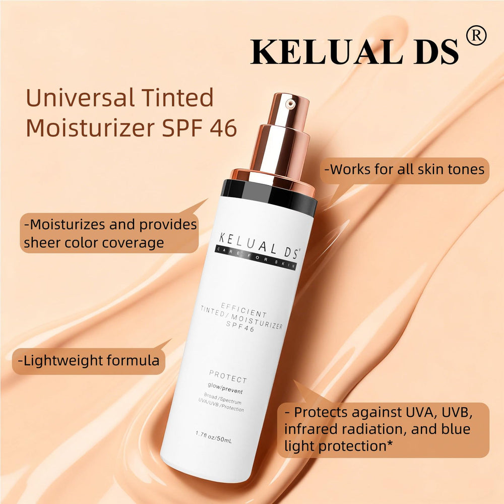 KELUAL DS sunscreen moisturizer on hand showing sheer color for skin match.